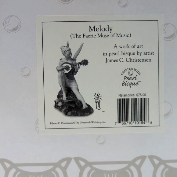 JAMES CHRISTENSEN Melody Faerie Muse Of Music Figurine Limited Edition Vintage - Picture 11 of 12